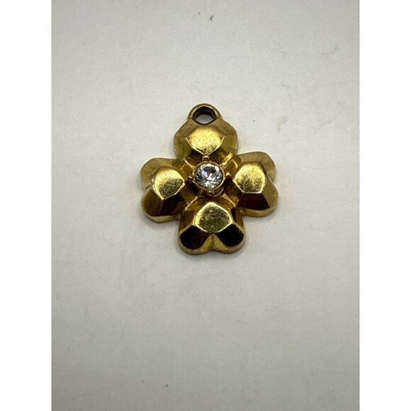 Coach Gold Flower Pendant With Clear Rhinestone Center - Picture 1 of 3